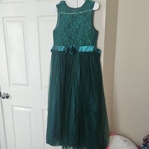 Elegant Green Lace Kids Dress